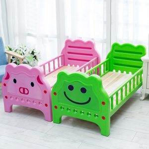 "Animals Polymer Compound Standard Children Bed with Panel and Headboard, Footboard and Guardrail"